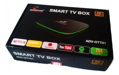 Tv Box Smart Imagevox Adv-ott01 Streaming Full Hd Compativel Disney Cor Preto