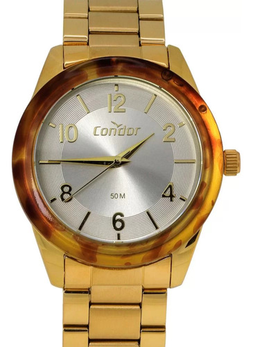 Relógio Condor Feminino Dourado Troca O Aro Co2035mvl/t4d