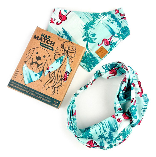 Mikhan Match Dúo Bandana Perro + Diadema Humano Dibujos Xs