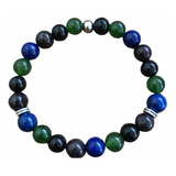 Pulseira Turmalina Lapis Lazuli Jade Verde E Granada Natural