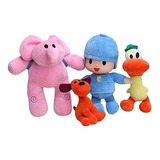 4pcs Pocoyo Elly Pato Loula Muñeco De Peluche Juguete Regalo