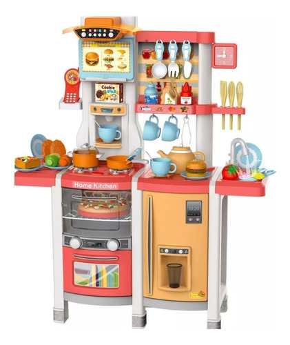 Cocina Juguete Cocinita Niños 60pzs Luz Sonido Agua Vspray 