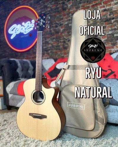 Violão Seizi Supreme Ryu Spruce Natural Satin Com Bag Cor Preto Orientação Da Mão Destro