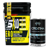 Proteína Whey Hidrolizada Zero Hs 10kg + Creatina 1 Kg Eagle Sabor Natural - Natural