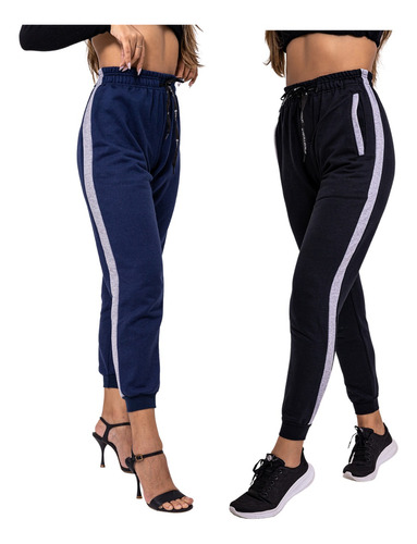 Kit 2 Calça Feminina Jogger De Moletom Quetinha Peluciada