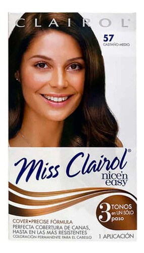 Tinte Permanente Miss Clairol 57 Castaño Medio