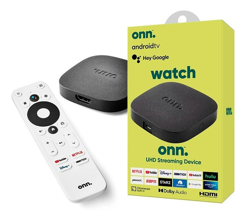 Tv Box Onn. Uhd 4k Con Control Remoto Por Voz Y Cable Hdmi