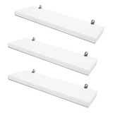 Kit 3 Prateleiras Porta Quadros Temperos 30x10 Branco