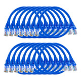 Kit 30 Patch Cord Cat6 100%cobre 2mt + 10un De 3mt Azul