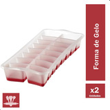 Kit Forma Gelo 2un Fundo Silicone Flexível 12 Cubos Sanremo