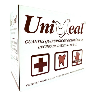 Guantes Quirúrgicos Látex Uniseal Café Mate Talla 7.5 Caja 40 Pares | Envío gratis