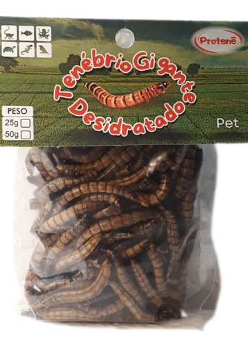 Tenébrios Gigantes Desidratados 50g Larvas Molitor Alimento