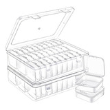 Juego 2 Estuche Organizador Para Chaquiras 62 Cajas Mini Pro