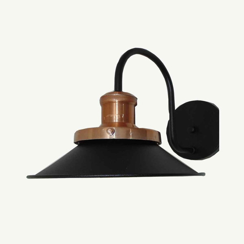 Arandela Retro Nordic  Preto/cobre