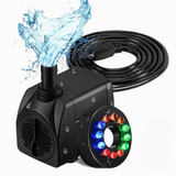 Mini Bomba Agua Sumergible 10w Acuario Fuente Luz Led Pecera