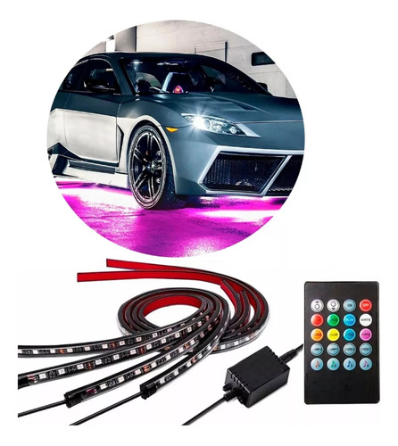 Luz Led Para Chasis De Auto Rgb Kit Con Control Envío Gratis