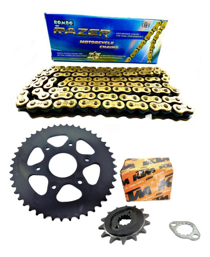 Kit Arrastre Dominar 250  Piñón Ktm + Cadena Y Plato Hindú