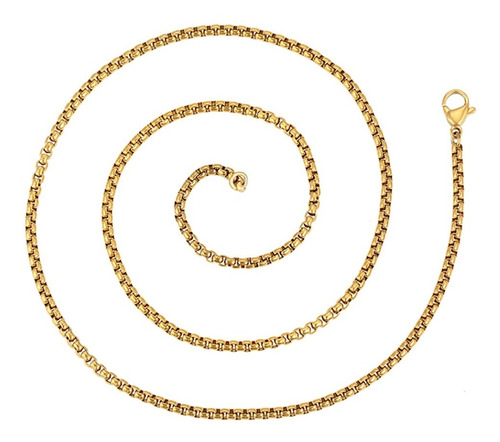 Cadena Oro 24k Lam Cubito 50cm X 2mm Mujer Hombre Regalo