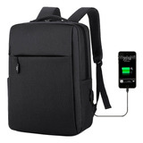 Mochila Antirrobo Impermeable Ergonómica Con Carga Usb Para Laptop 15 Pulgadas Gran Capacidad Color Negro