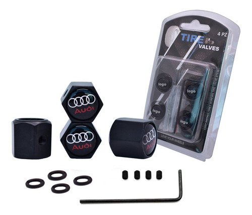 Tapones Valvula Llanta Aire Logo  Audi Rs Q3 Antirrobo