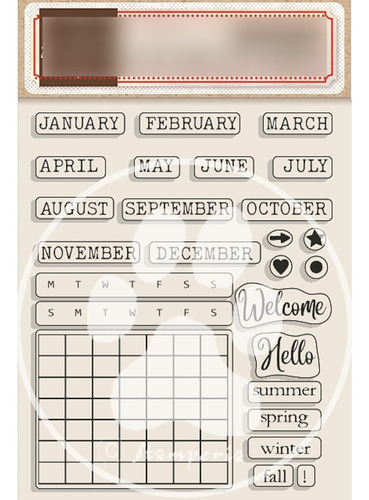 Scrapbook Sellos Silicona Stamperia Calendario Plancha14x18