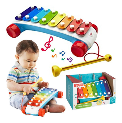Brinquedo Infantil Fisher Price Instrumento Xilofone Mattel