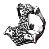 Anillo Martillo Thor Vikingo Nórdico Acero Inoxidable Hombre