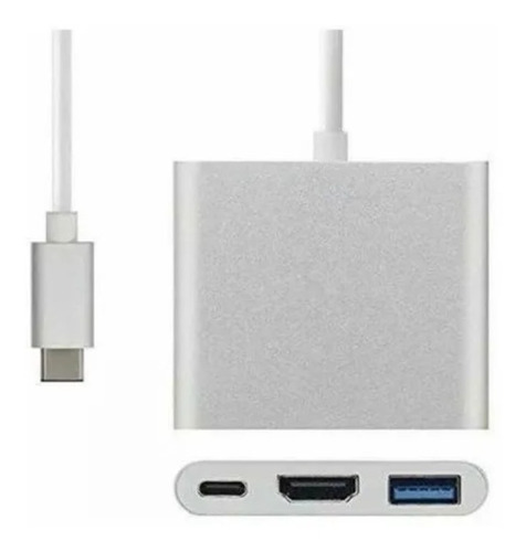 Adaptador Hub Usb Tipo C + 3.0 + Hdmi 4k Para Macbook Air M1