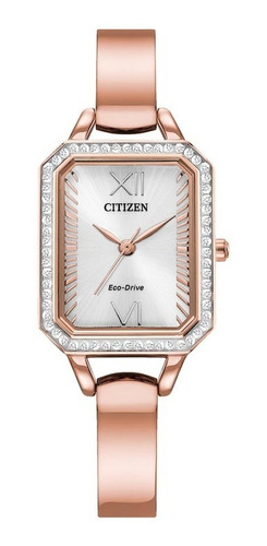 Reloj Citizen Eco Drive Crystal Rose Gold Tone Dama E-watch 