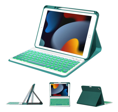 Funda Con Teclado Para iPad 10.2 9th/8th/7thgen. Pro10.5 -04