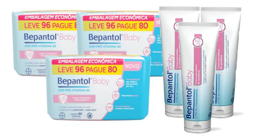 Kit 3 Pomadas Assadura 120g + 3 Lenços Umedecidos - Bepantol