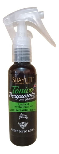 Tónico Bergamota Minoxdil 5% 60ml Barba Cabello Shanaturals