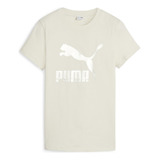 Polera Puma Classics Shiny Logo Tee (s) Blanco Mujer
