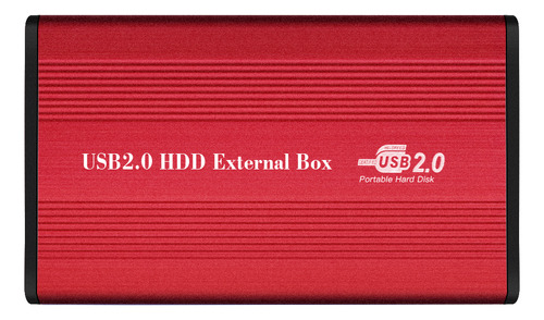 Carcasa De Disco Duro De Ide A Usb 2.0, Caja Roja, Aleación