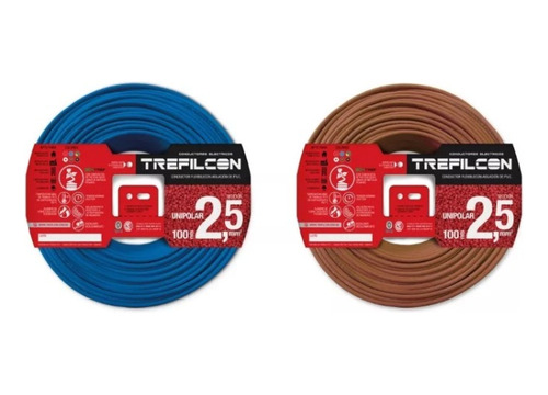 Cable Unipolar 2,5mm Pack X 2 Rollos 50 Mts Trefilcon (100m)