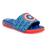 Sandalias Marvel Capitán América Ojota Slide Con Luces Led