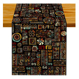 Linen Camino De Mesa Tradicional Africano Tribal Vintage Con