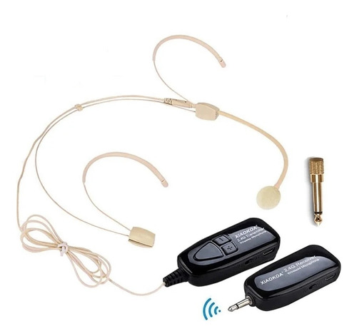 Microfone Headset Sem Fio Cor De Pele Freq Digital 2.4gb