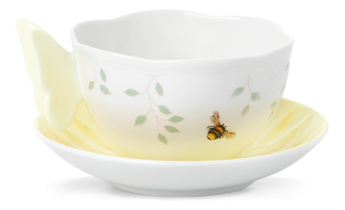 Juego De Taza Y Plato Lenox Butterfly Meadow, Amarillo