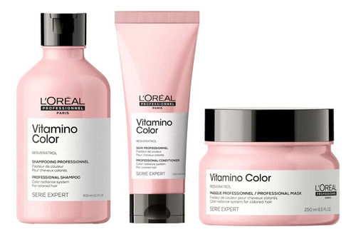 Shampo + Acondicionador + Mascarilla L'oréal Vitamino Color 