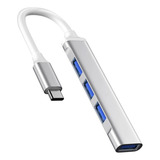 Hub Usb Type-c 4 Portas Extensão Usb 3.0 Adaptador Pen Drive