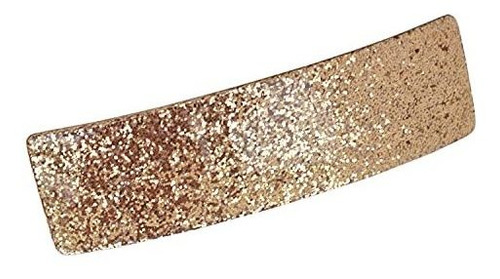 Pasadores - French Amie Rectangular Gold Glitter 3 1-4 Stron