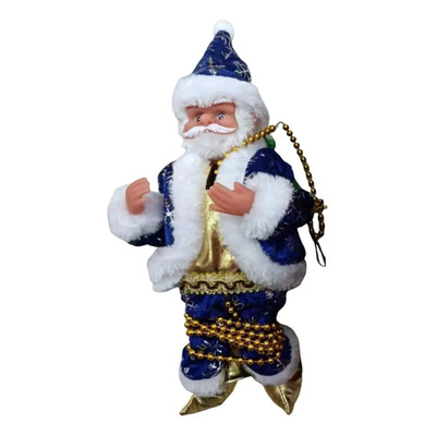 Papá Trepador Con Música, Adorno Navideño, Azul
