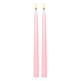 2 Velas Largas Rosas 35cm Para Candelabro O Candil Aluzza