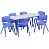 Flash Furniture Azul Escritorio Niños Mesa Ajustable 6 Silla