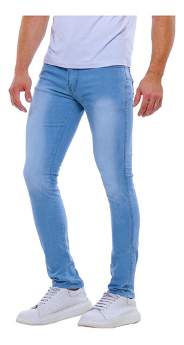 Calça Jeans Masculina Com Lycra Slim Elastano Varias Cores 