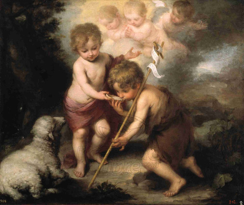 Cuadro Canvas Bastidor Barroco Esteban Murillo Niños Concha