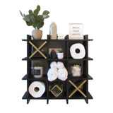 Soporte Grande De Papel Higienico De Tic Tac Toe Negro | Org