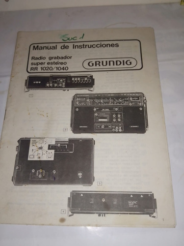 Grundig Manual Instrucciones Radio Grabador Rr 1020