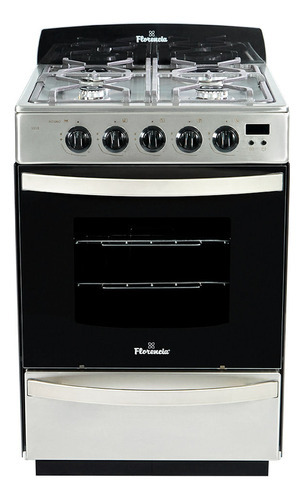 Cocina Gas Florencia 5558 Inox 4 Hornallas Puerta Visor Inox